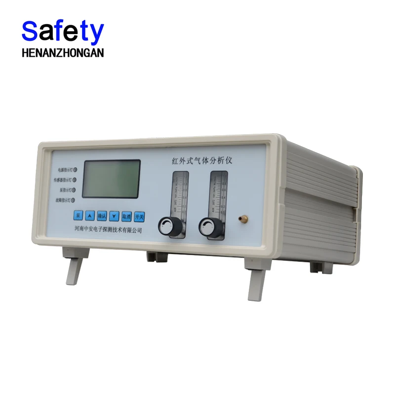 S200 industrial pump suction O2 CO2 gas detector, 24/7 double flow infrared gas analyzer