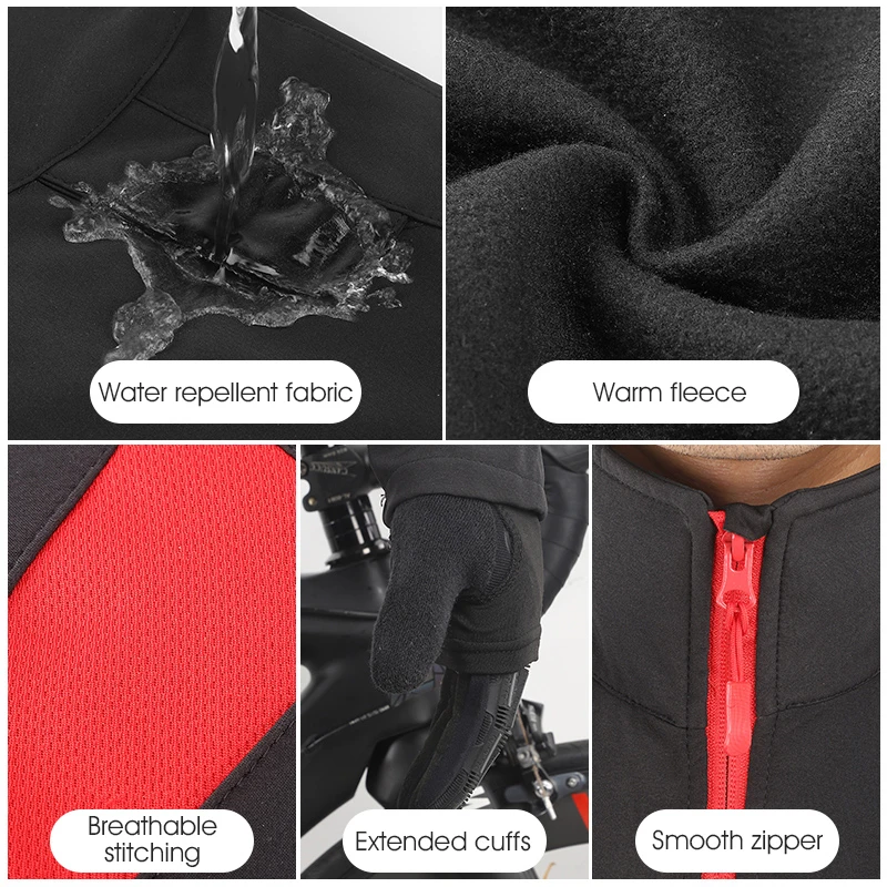 Зимний теплый мужской велосипедный комплект WEST BIKING ветрозащитная куртка и штаны