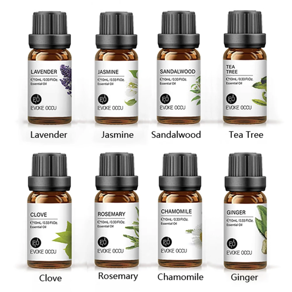 

10ml Lavender Essential Oils Tea Tree Rose Sandalwood Jasmine Plant Aroma Oil Diffuser Humidifier Natural Oil Aromatherapy