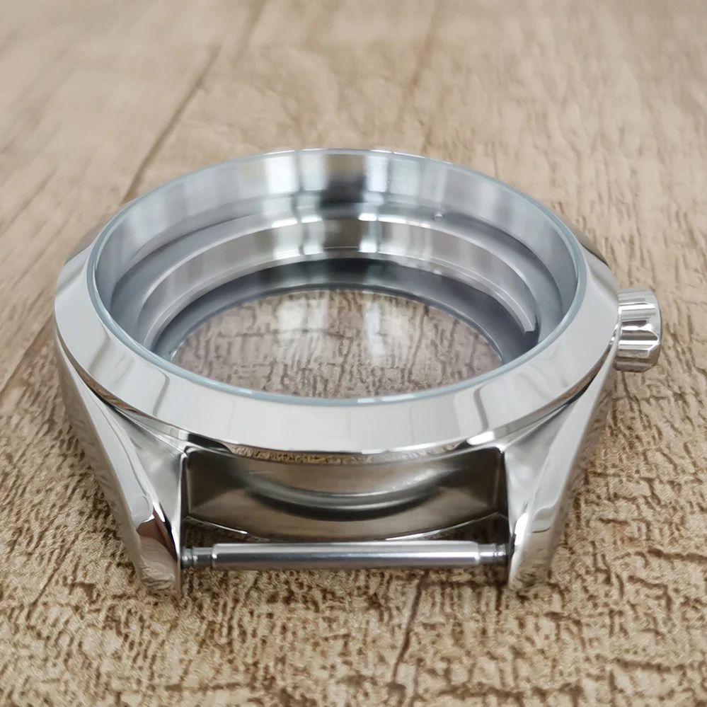 41MM steel case sapphire glass fits 33.5MM dial for NH35 movement mechanical watch conversion accessories