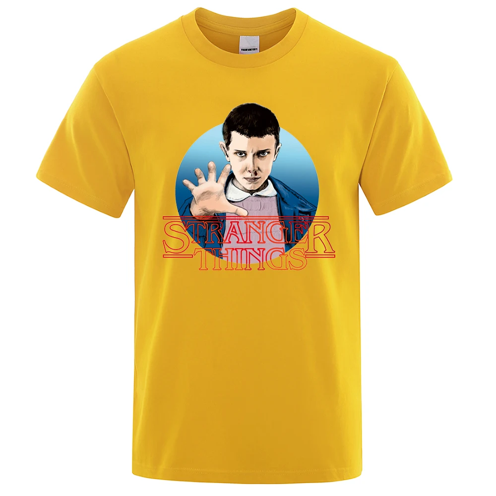 

Personality Stranger Things Printed T-Shirt Men Summer Breathable Casual Short Sleeve Shirts Oversized Cotton Quality T Shirts