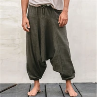 oversized sarouel linen harem pants loose crotch ethnic bloomers home yoga wear plus size 3xl wide leg trousers