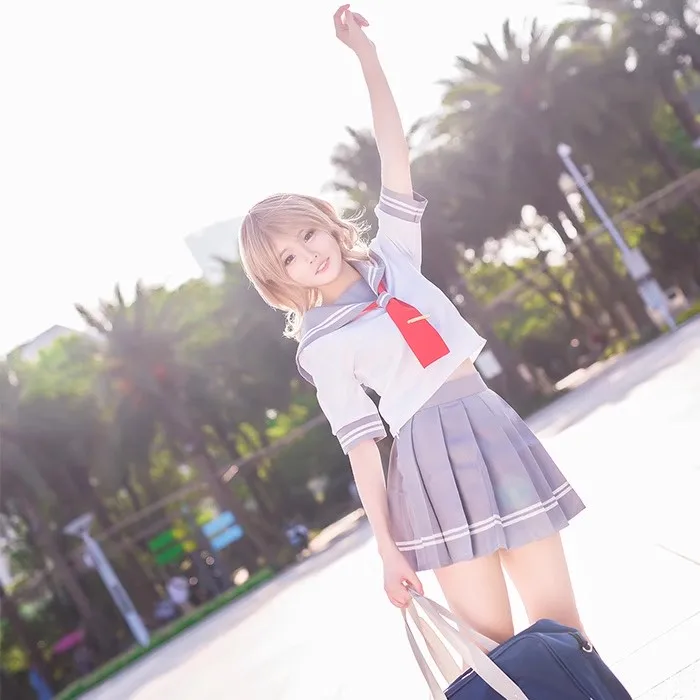 Фото LoveLive Sunshine Aqours JK школьная форма для девочек Chika Riko Kanan Dia Watanabe Yoshiko Hanamaru Mari Ruby женский костюм для косплея №2