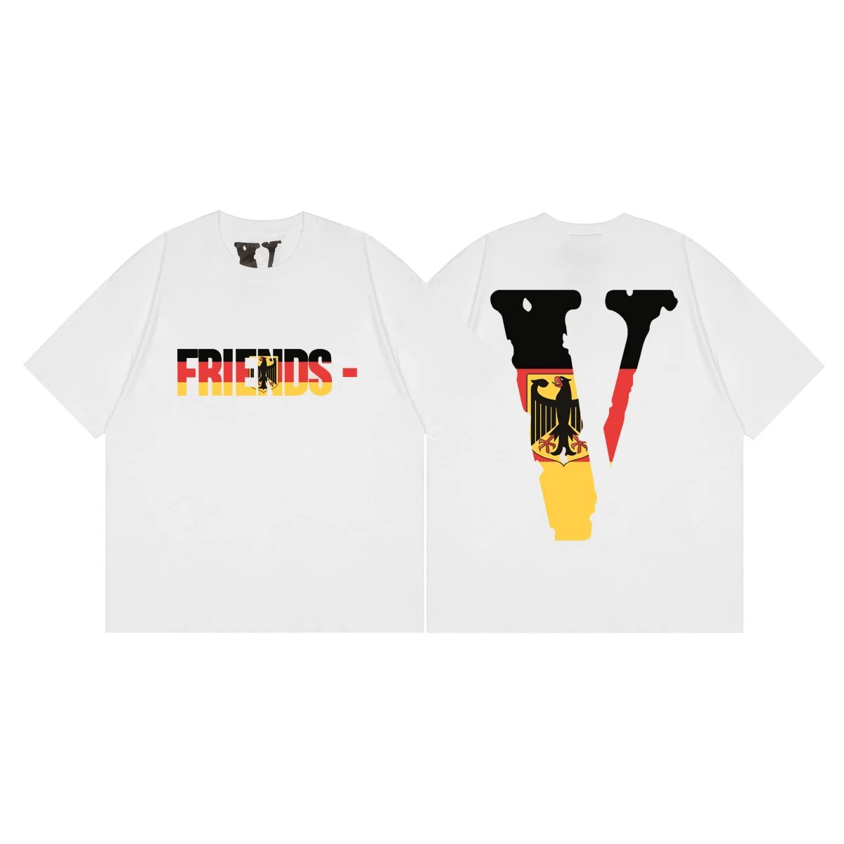 

VLONE Men's Ladies Couple Casual Fashion Street Trend Loose Sports Beach 100% Cotton Round DEU Neck Flag Print T-Shirt Gifts