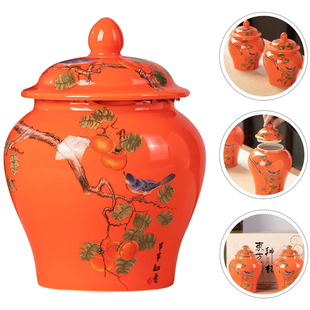 

Tea Jar Storage Ceramic Canister Jars Kitchen Sealed Coffee Loose Can Porcelain Bean Seasoning Containers Temple Gingersugar