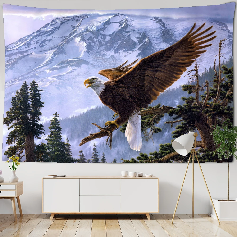 

Eagle In Sunset Sky Full Wall Tapestry Psychedelic Eagle Flying Tapestries Wall Cloth Carpet Bird Home Decor Wall Hanging