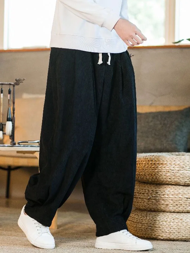 Зимние шаровары большого размера 5xl Женские Мешковатые вельветовые панталоны