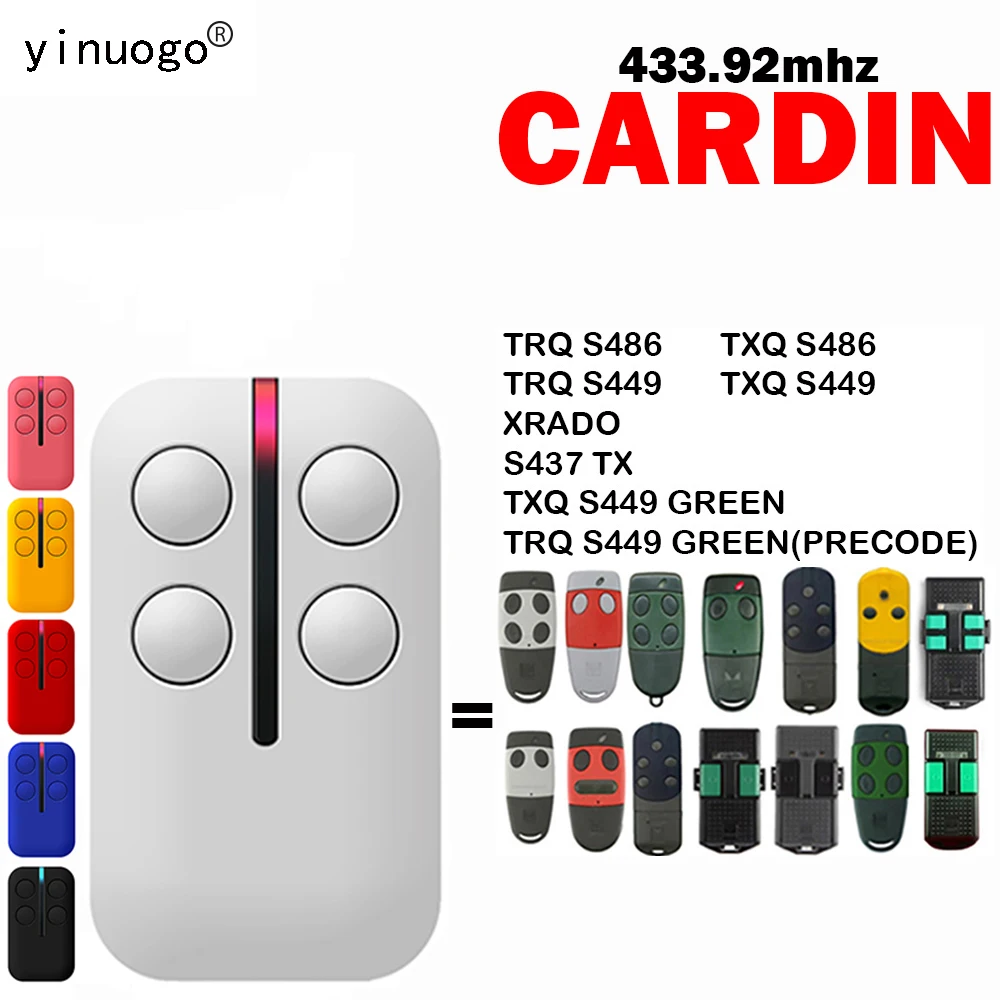 

New CARDIN S449 S486 S437 S449 XRADO Garage Door Remote Control Replace CARDIN Remote Control 433mhz Rolling Code and Fixed Code