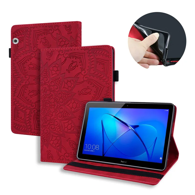 

Чехол С Цветочным Тиснением для Huawei MediaPad T3 10,0 AGS-W09/L09/L03 9,6 дюйма, защитный чехол для планшетного ПК с мягкой задней крышкой из ТПУ
