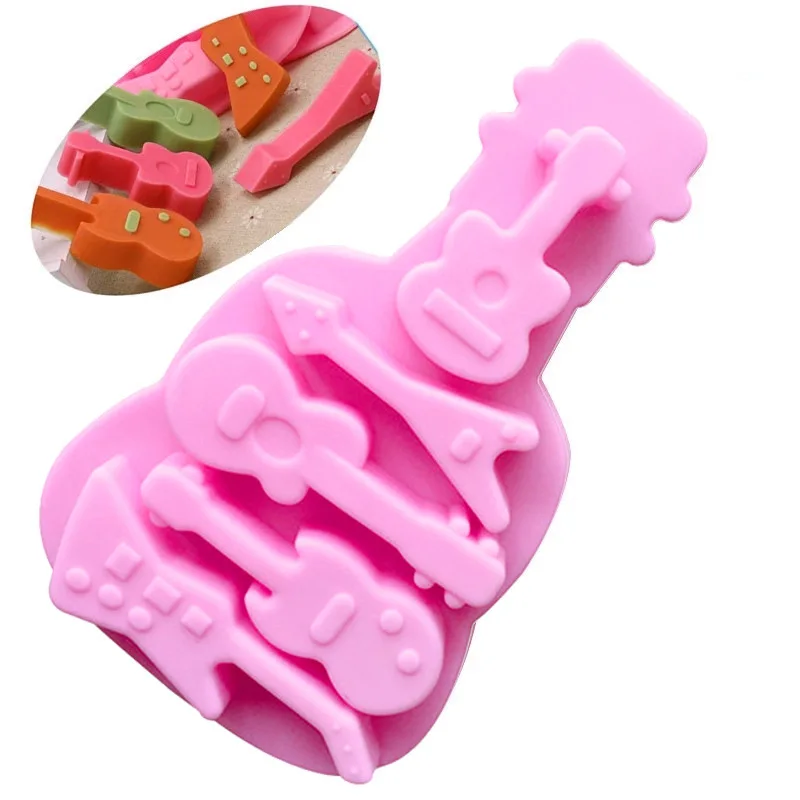 

1PCS Bass Guitar Shape Silicone Mold Jelly Chocolate Soap Cake Decorating DIY Kitchenware Bakeware Tool