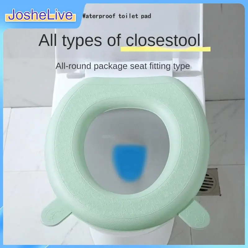 

Водонепроницаемая Подушка на сиденье унитаза, подушка для ванной, домашняя наклейка на сиденье унитаза, стильный всесезонный силиконовый чехол для унитаза, удобный, милый