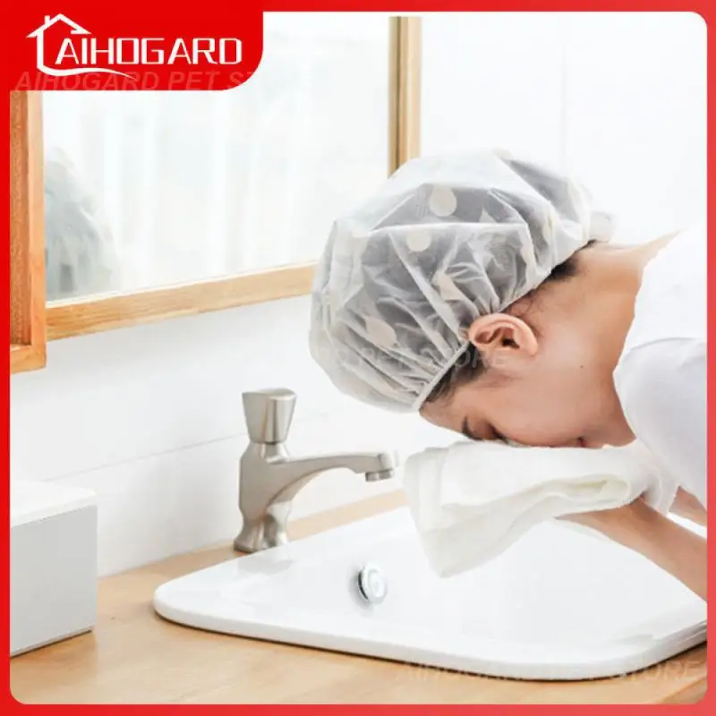 

Пылезащитная шапка для ванны, утолщенная Водонепроницаемая женская шапка для волос, портативные аксессуары для ванны, Новая женская шапочка для волос, многоразовая, 1 шт.