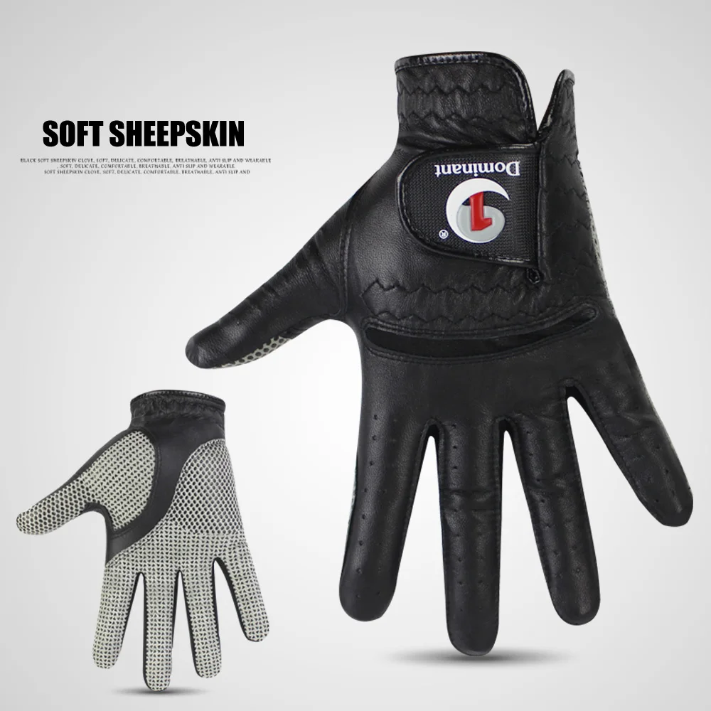 1Pair Men's Golf Gloves Soft Leather Sheepskin Left Right Hand Sport Grip Gloves Anti-skid Beginner Practice Golf Accessories