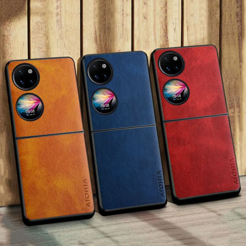 

phone Case for Huawei P50 Pocket coque Luxury Vintage leather Skin covers for huawei p50 pocket case funda capa