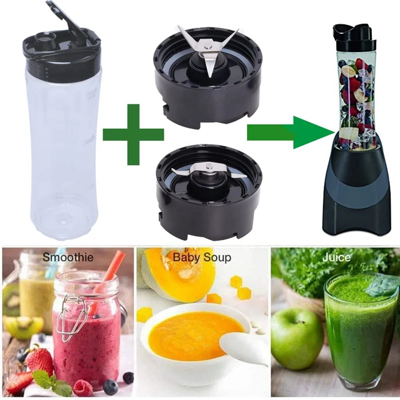 Бутылка для блендера 20 унций для усилителя My Blend BLSTPB BLSTP2,2 шт. в упаковке, чашка для блендера с 2 запасными деталями (art.: 3920bdb04495e) - 3920bdb04495e