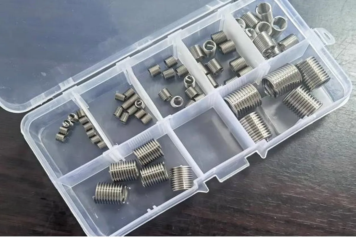 

60Pcs M3-M10 Coiled Wire Thread Insert Stainless Steel Repair Tool Insert Kit Spiral Wire Screw Sleeves Fastening Thread Insert