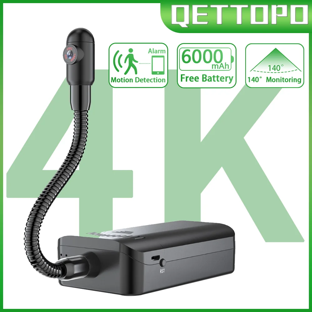 

Мини-камера-эндоскоп Qettopo, 4K, HD, Wi-Fi