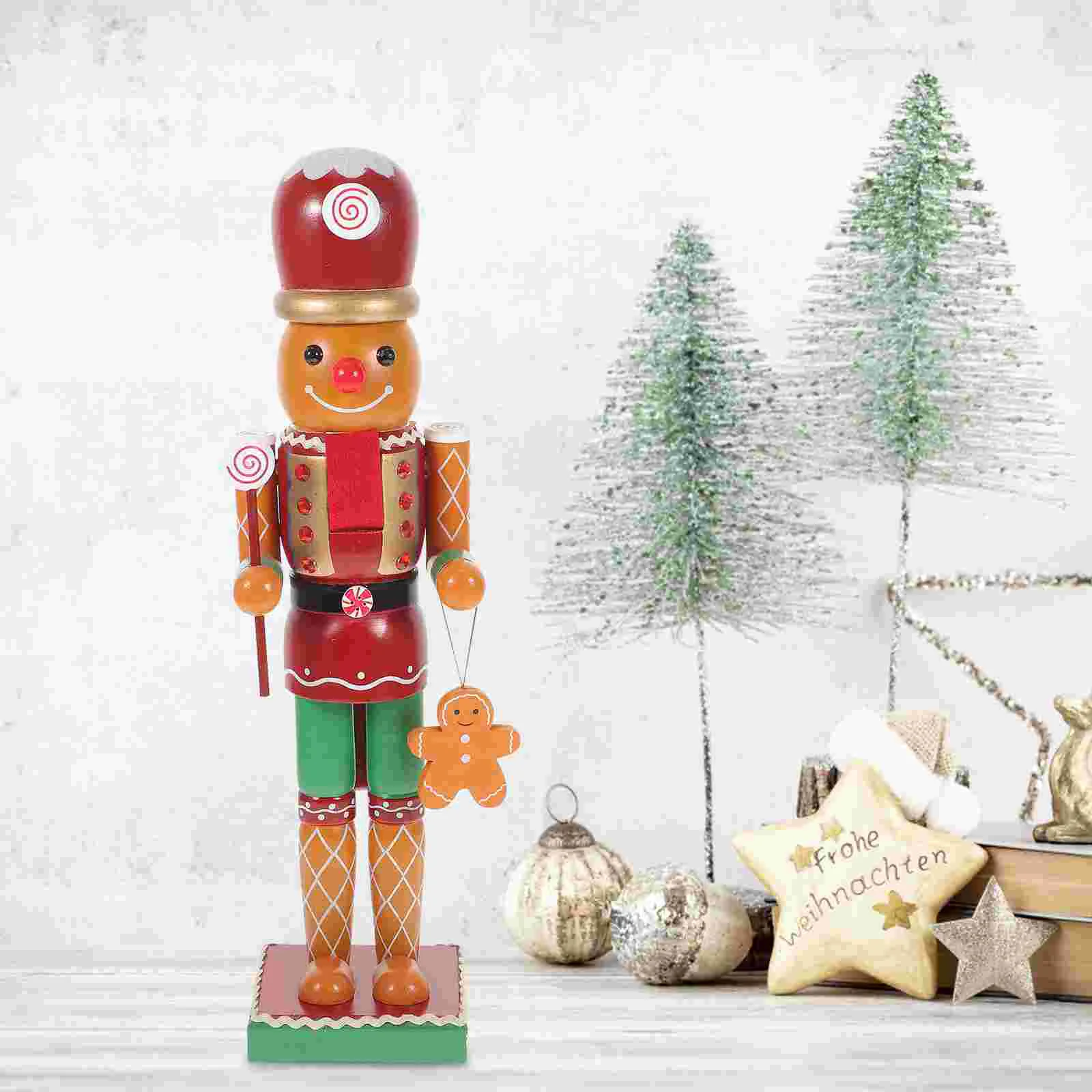 

Искусственное украшение для орехов, Рождественская вечеринка, Рождественский Домашний Деревянный украшение для имбиря, настольное украшение для детей