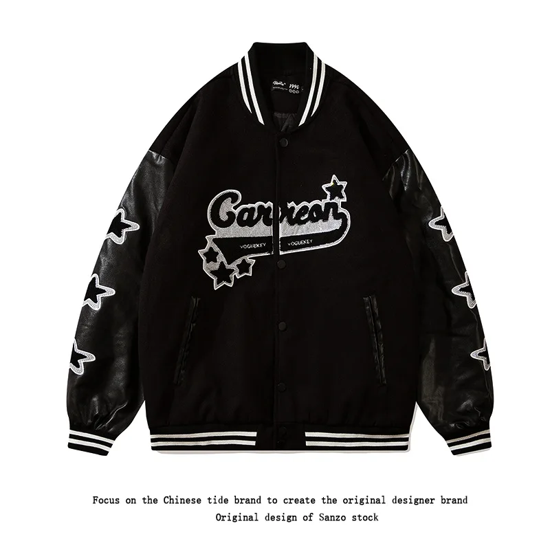 

Retro street thickening baseball uniform men and women trend loose cotton coat tide 2022 New