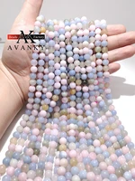 natural gemstone morganite quartz for jewelry making faceted round spacer beads diy bracelets necklace accessories 15 6 12mm