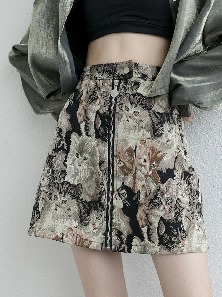 Женская мини-юбка-карандаш с вышивкой высокой талией |