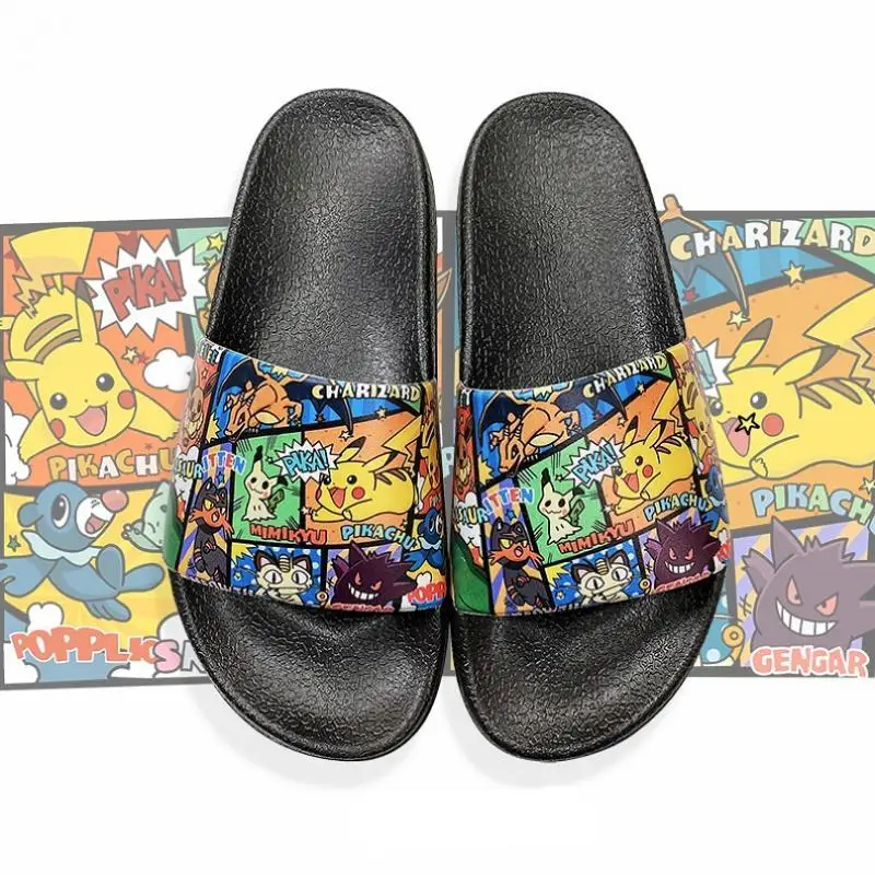 

Kawaii Покемон Пикачу мультфильм аниме периферийные устройства для мужчин и женщин в помещении Нескользящие повседневные для влюбленных