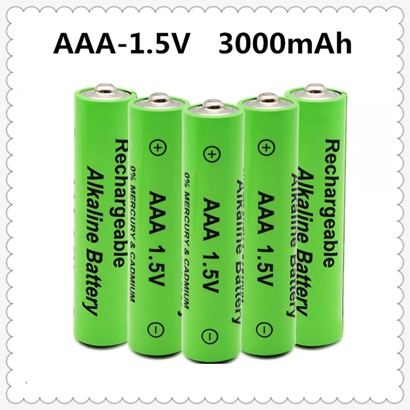 

AAA 1.5V 3000mAh Alkaline Batteries for Portable Tape and TV Remotes, Clocks and Radios, Video Game Consoles, Smoke Alarms