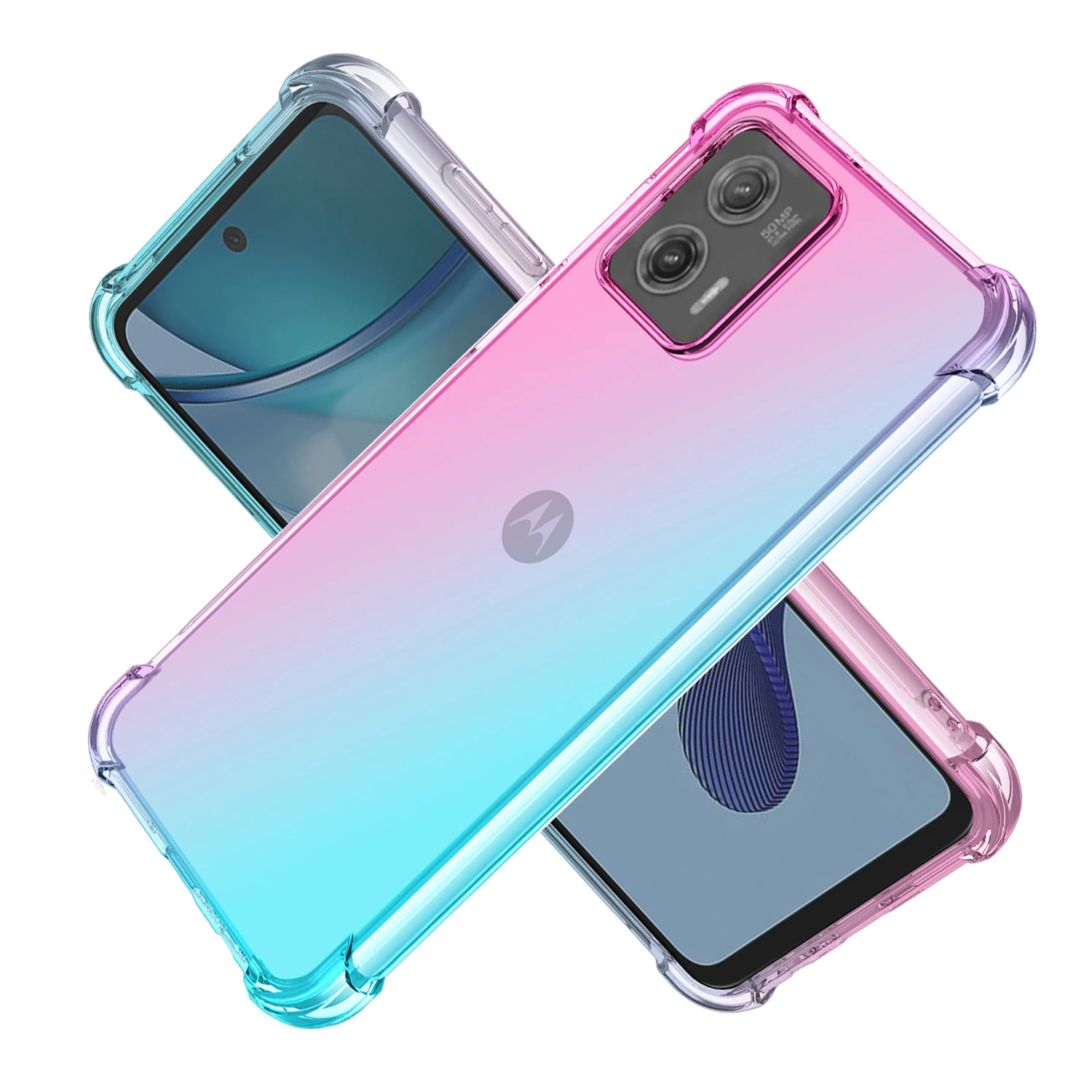 

Case for Moto G13 / Moto G23 / Moto G53 / Moto G73 Clear Cute Gradient Slim Anti Scratch Flexible TPU Shockproof Phone Cover