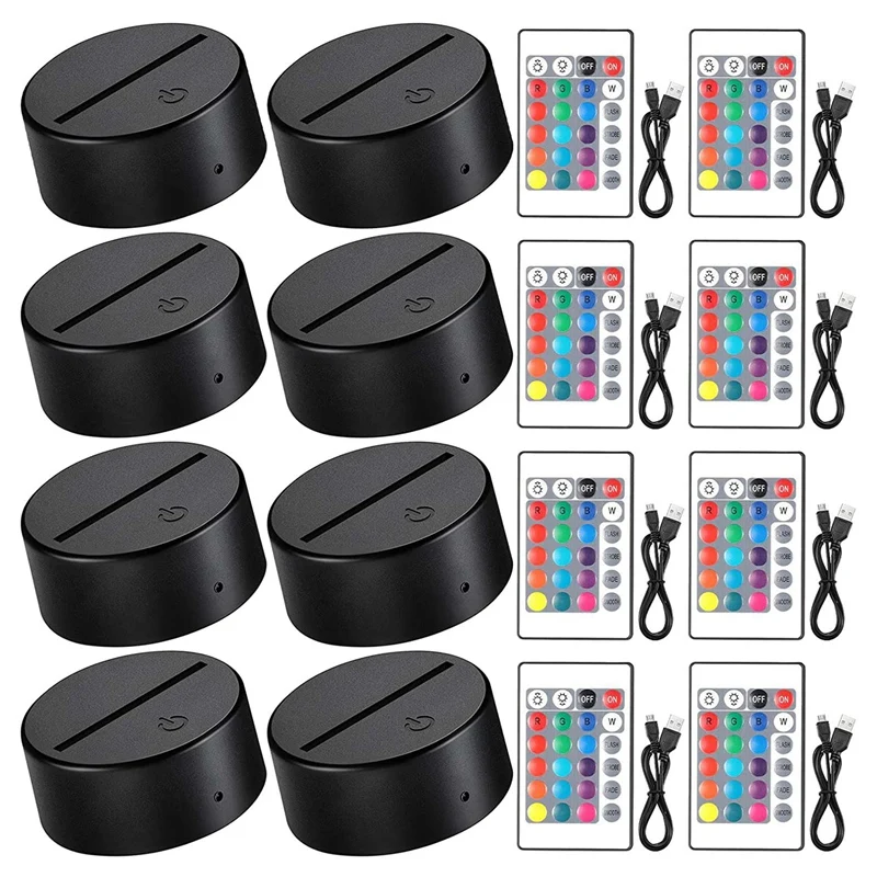 

3D ночной светодиодный светильник, базовый светодиодный светильник, базовый светильник для дисплея, базовый светильник ed, 16 цветов, с пульто...