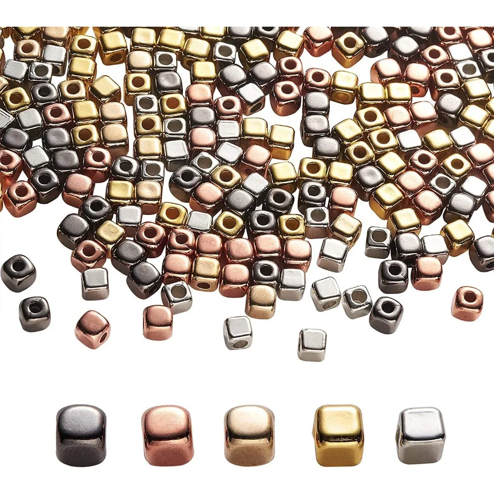 

400pcs 3-4mm CCB Square Spacer Beads Rose Gold Color Mini Seed bead for Bracelet Necklace Jewelry Making DIY Needle Accessories