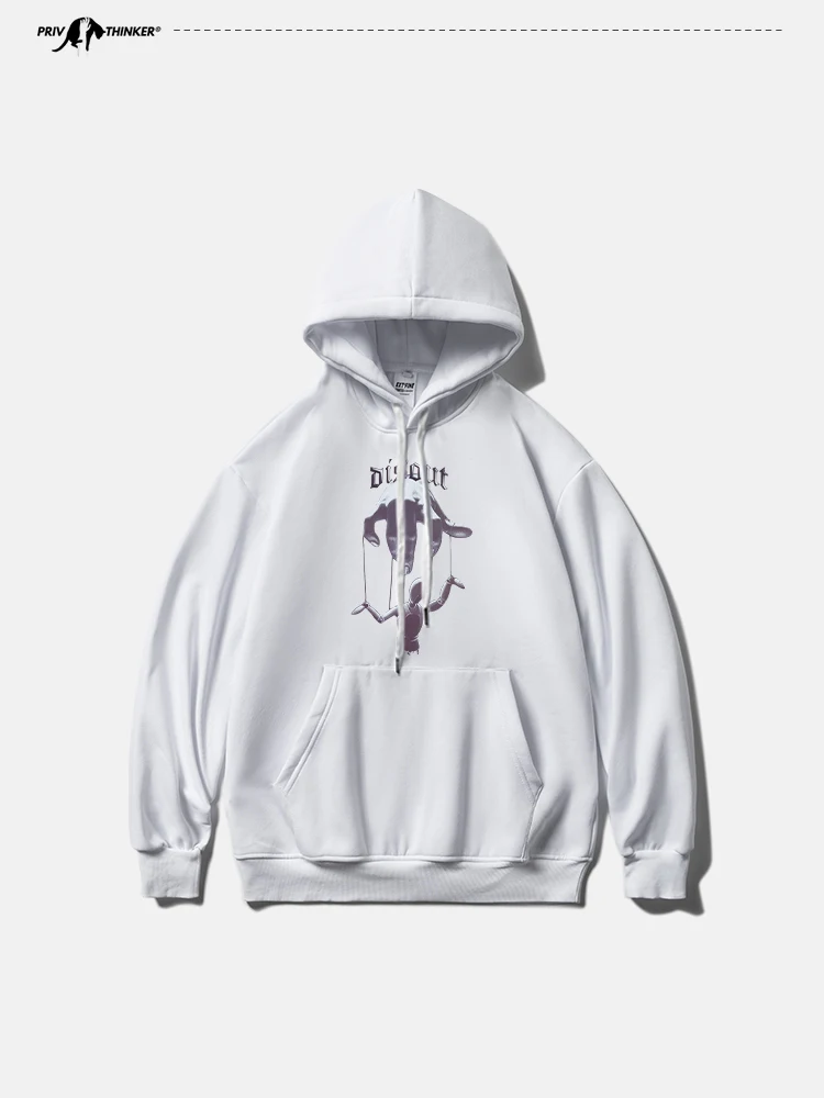 

ExtFine Gray Puppet Graphic Men Oversized Hoodies Vintage Graphic Streetwear Style Sweatshirts Male Warm Fleece Tops Z3217