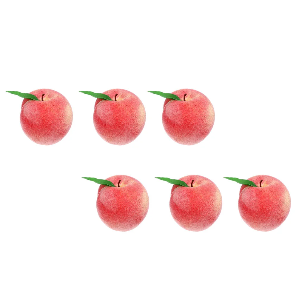 

6Pcs Model Farmhouse Fruit Decor Faux Fruit Peach Prop Decorative Fruit Model Play Kitchen