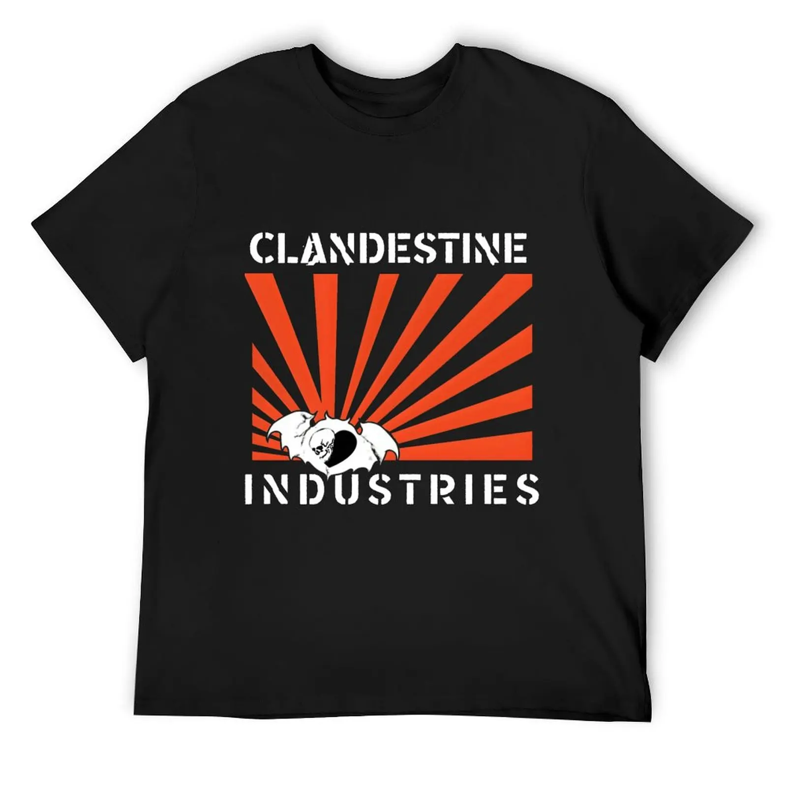 Фото Футболка Clandestine Industries (белый текст), заготовки для летней одежды, набор мужских футболок с рисунком №1