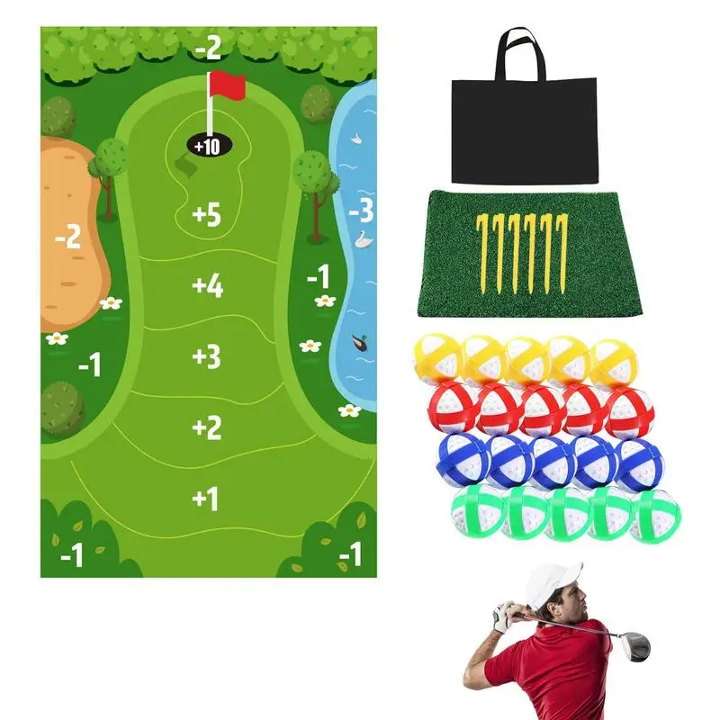

Chipping Game Stick Chip Game Indoor Outdoor Golf Practice Mats Soft Chipping Mats Chip N Stick Golf Game Golf Training Mat For