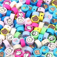 9mm animals clay beads cute cat dog panda pattern polymer spacer beads for handmade diy jewelry making accessories 2050100pcs