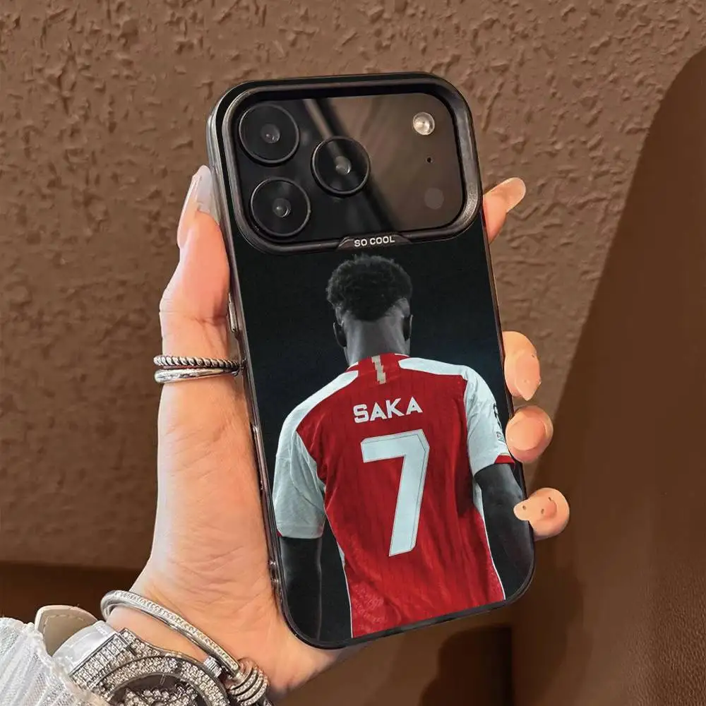 Чехол для телефона Football Bukayo Saka 7 для iPhone 17, 16, 15, 14, 13, 12, 11 Plus, Pro Max, XS, цветной, с серебряным покрытием внутри (art.: 3920db900995d) - 3920db900995d