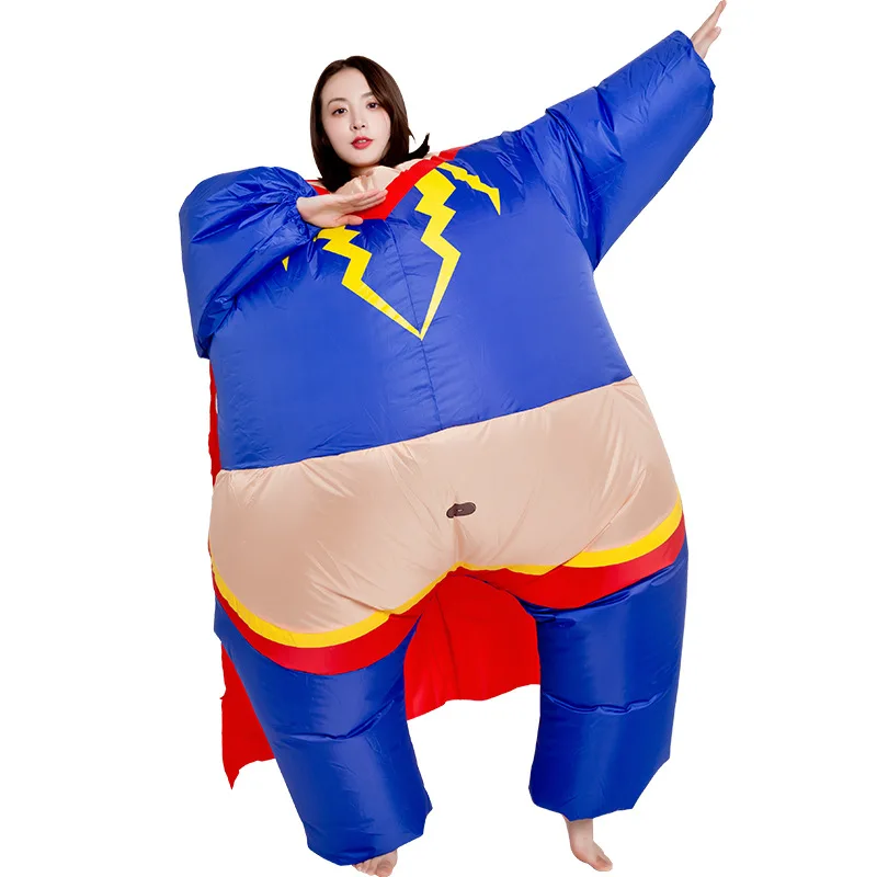 2023 Cartoon Funny Cartoon Doll Costume Weird Fat Man Doll Atmosphere Props Superman Inflatable Clothes Adult
