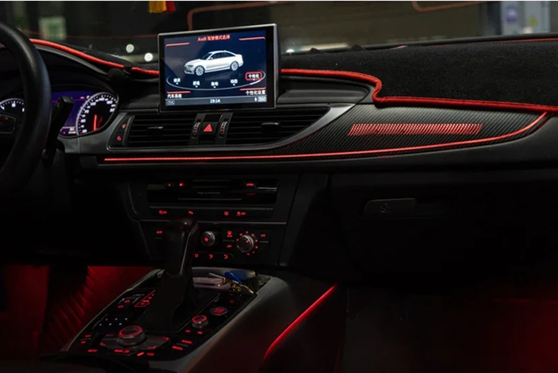 21-цветная отделка приборной панели окружающее освещение для Audi A6 C7 атмосферный