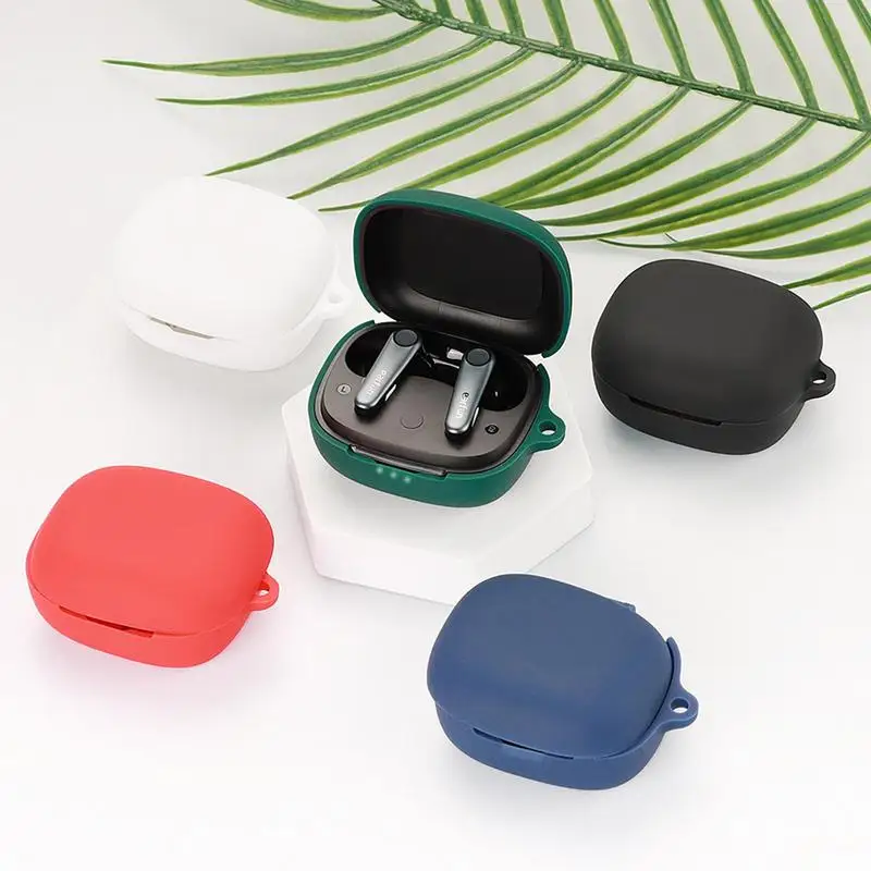 

Silicone Cover Case For EarFun Air Pro 3 Blue Tooth Earphone Protective Case Soft Silicone Charging Storage Bag With Hook