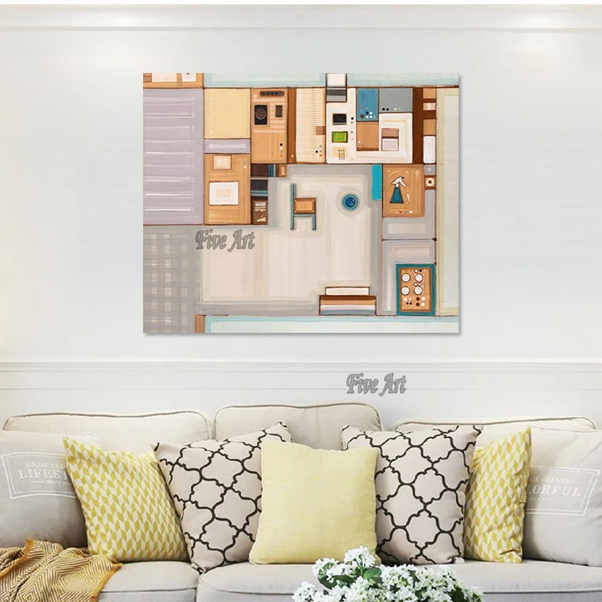 Домашний декор рынки в Китае новинка современная абстрактная картина маслом