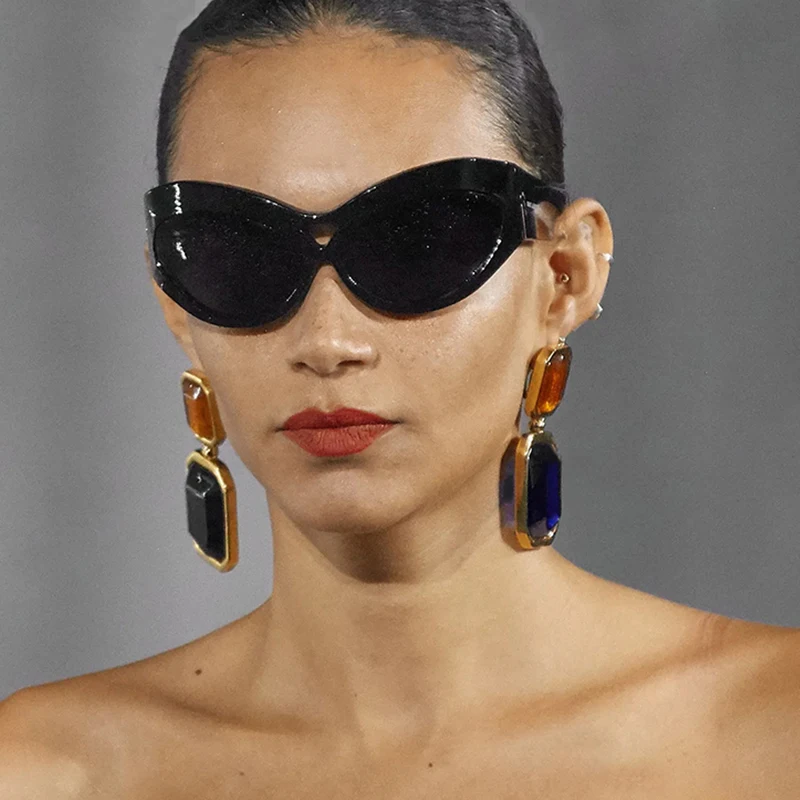 

Oversized Cat Eye Sunglasses for Women Men 2023 Luxury Brand Designer Big Frames Sun Glasses Goggle Shades Eyewear UV400 Oculos