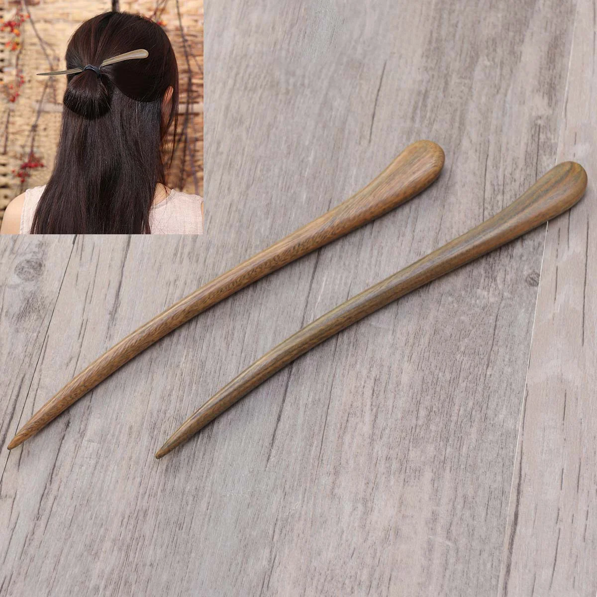 

Hairhairpin Chopsticks Women Vintage Stick Sticks Wood Wooden Retrodecorativeclip Thick Chinese Buns Accessories Brown Large