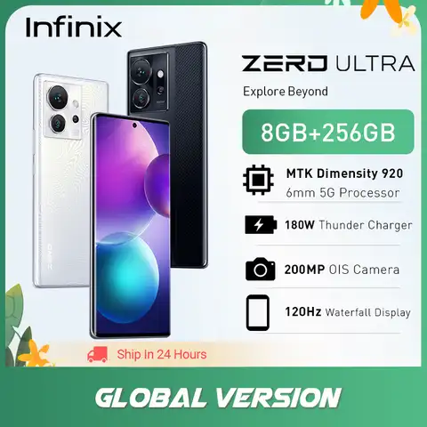 Смартфон infinix Zero Ultra 5G 8 Гб 256 ГБ D920 6nm 5G процессор 180 Вт Thunder Charge мобильный телефон 6,8 МП "AMOLED