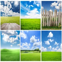 natural landscape photography props green grass and blue sky with white clouds photo background studio props 211223 kkll 06