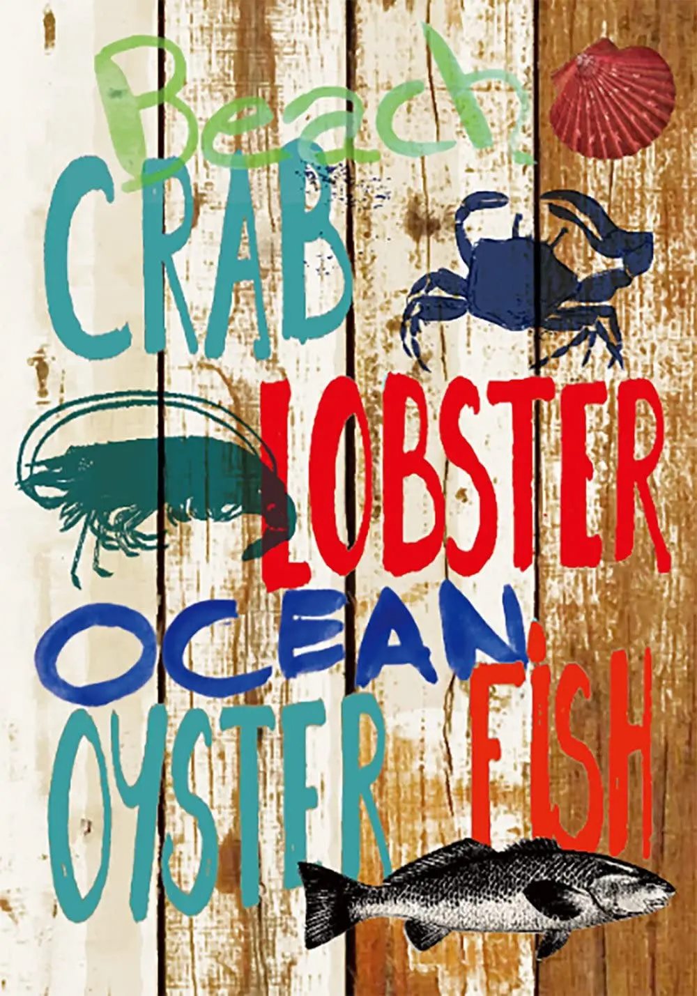 

Summer Sea Double Sided Beach Crab Lobster Ocean Garden Flag Banner for Outside House Yard Home Decorative