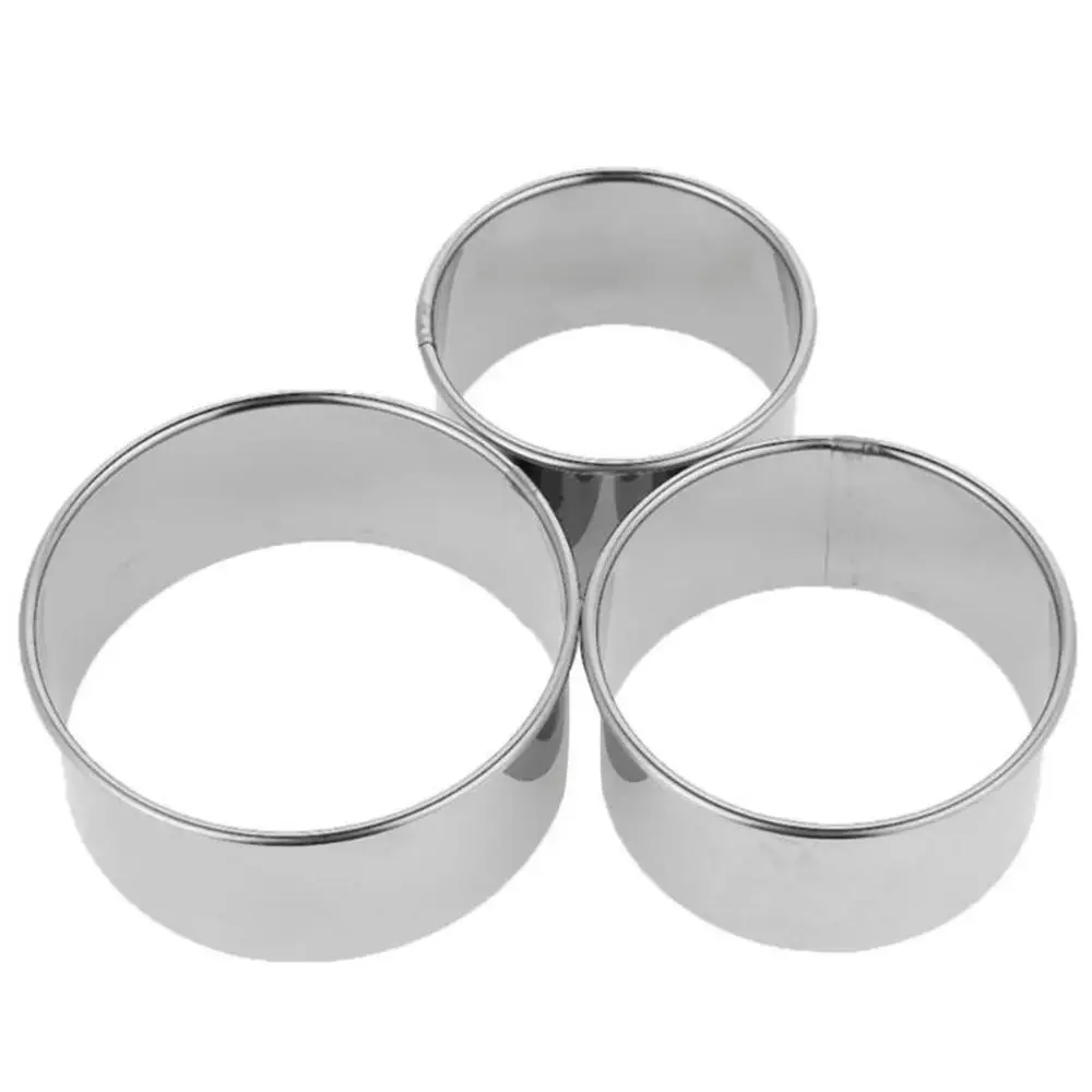 

3pcs /Set Stainless Steel Round Dumplings Molds Cutter Maker Cookie Cake Pastry Wrapper Dough Cutting Accessories Kitchen Gadget