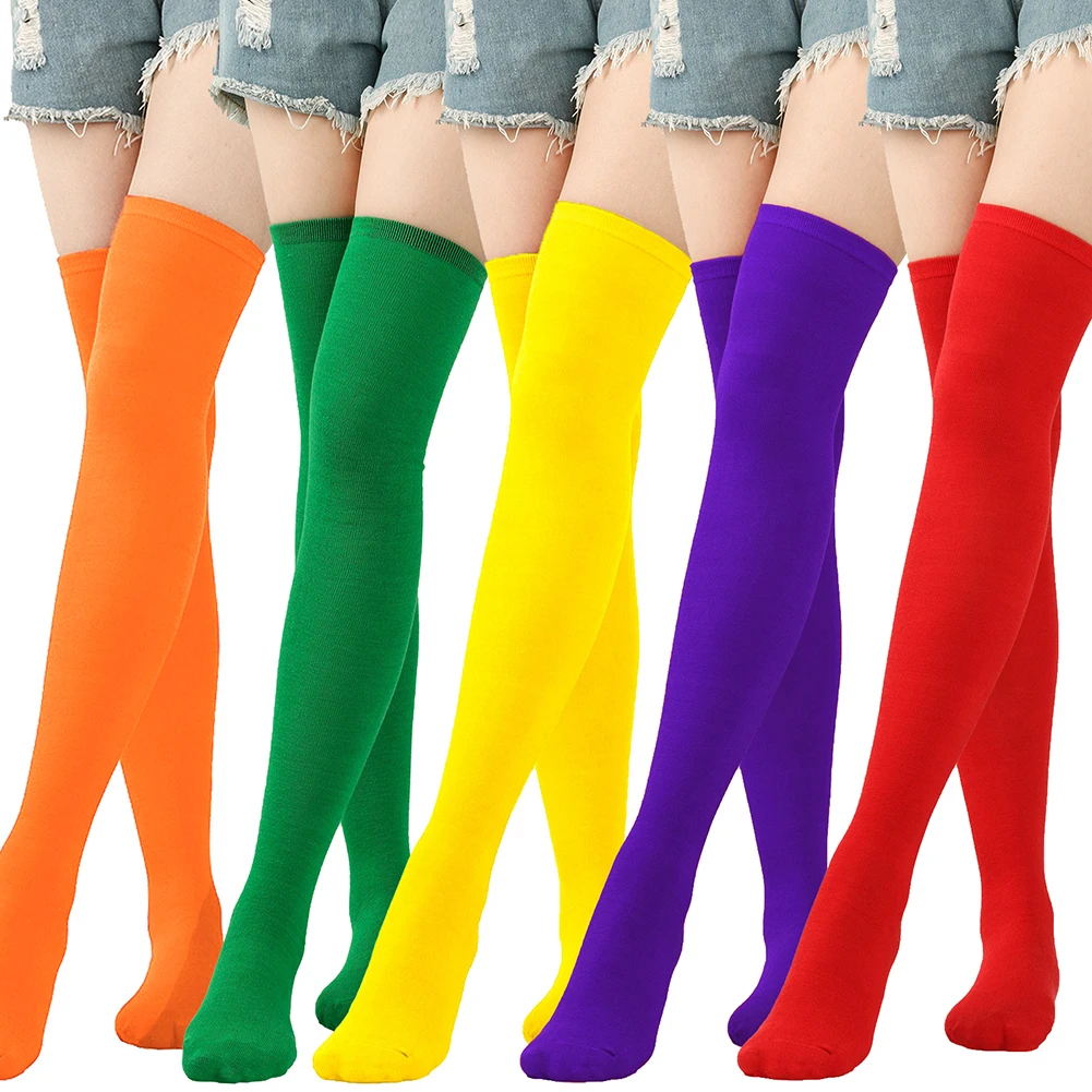 Chiristmas Women Stocking Candy Color Long Socks Warm Thigh High Overknee Decor Navidad Decoraciones Para El Hogar Christmas