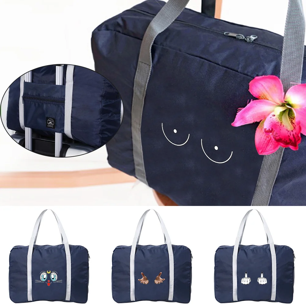

2022 New Nylon Foldable Travel Bags Outdoor Unisex Large Capacity Bag Luggage Women Print Handbags Men Travel Bags Folding Pack