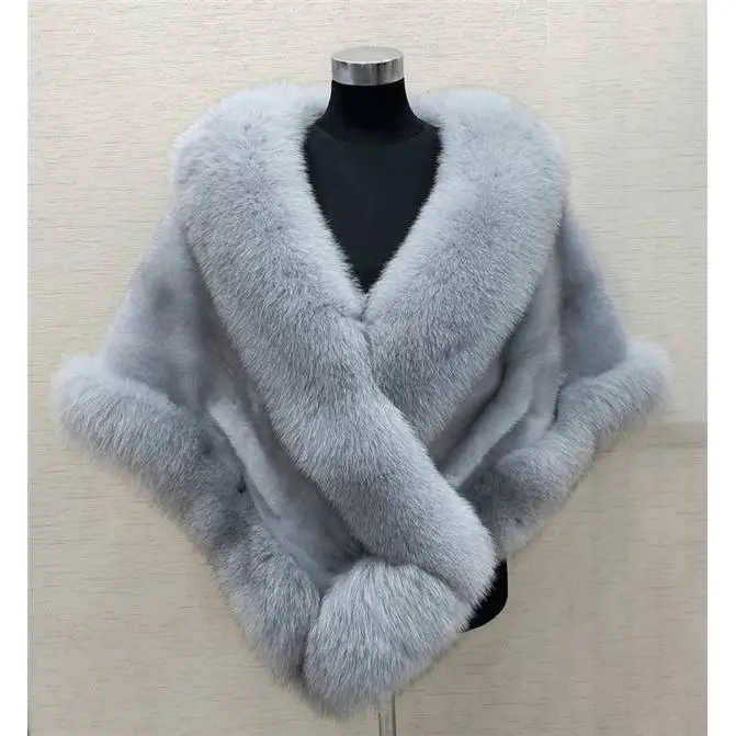 Faux Fur Shawl Faux Mink Fox Hair Female Cloak Faux Fur Coat Dress Shawl New Style Fur Coat Women