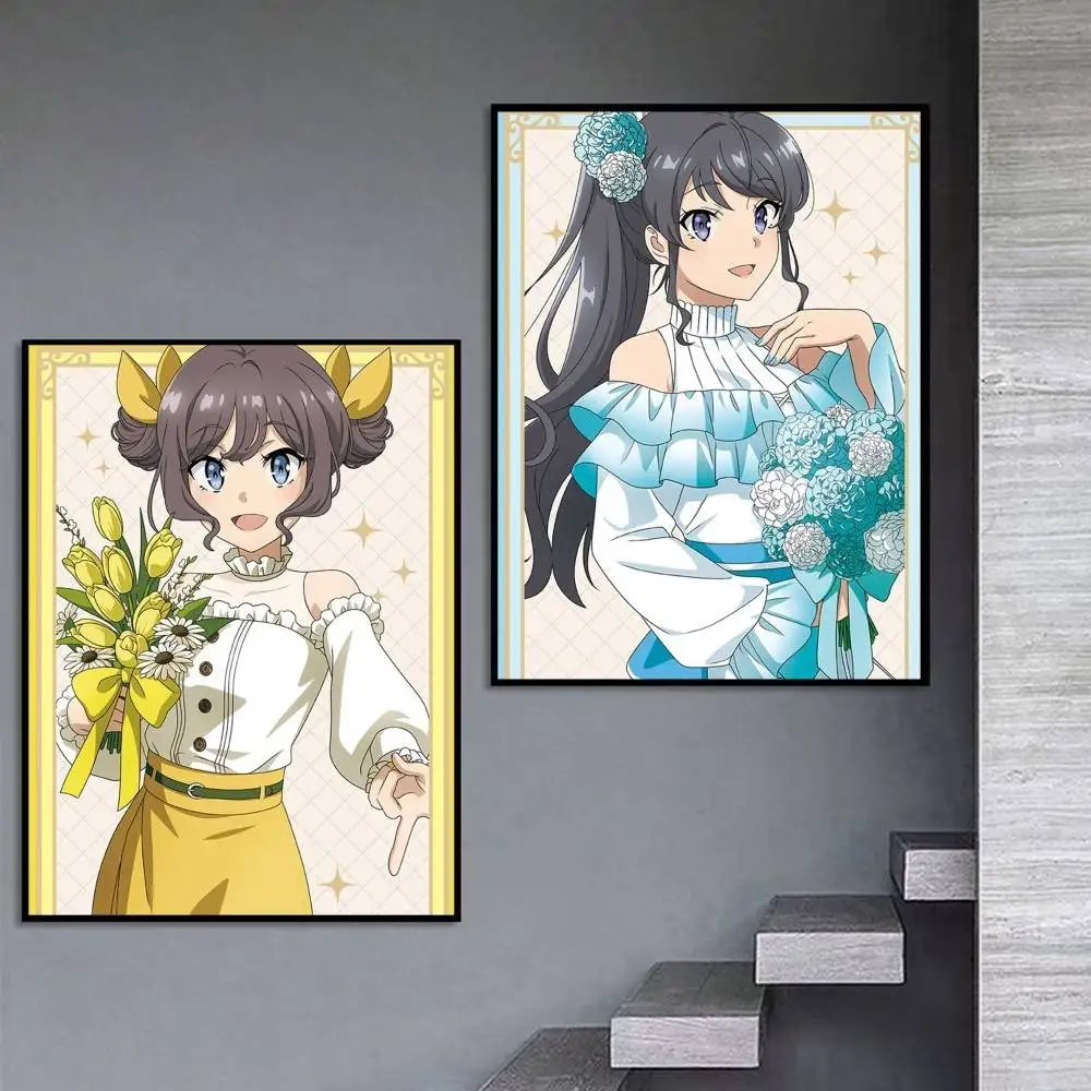 Постер Aobuta Six Heroines Anime Merchanside, самоклеящаяся художественная водонепроницаемая бумажная наклейка, декор для стен кофейни, бара, комнаты (art.: 3920db40f502e) - 3920db40f502e